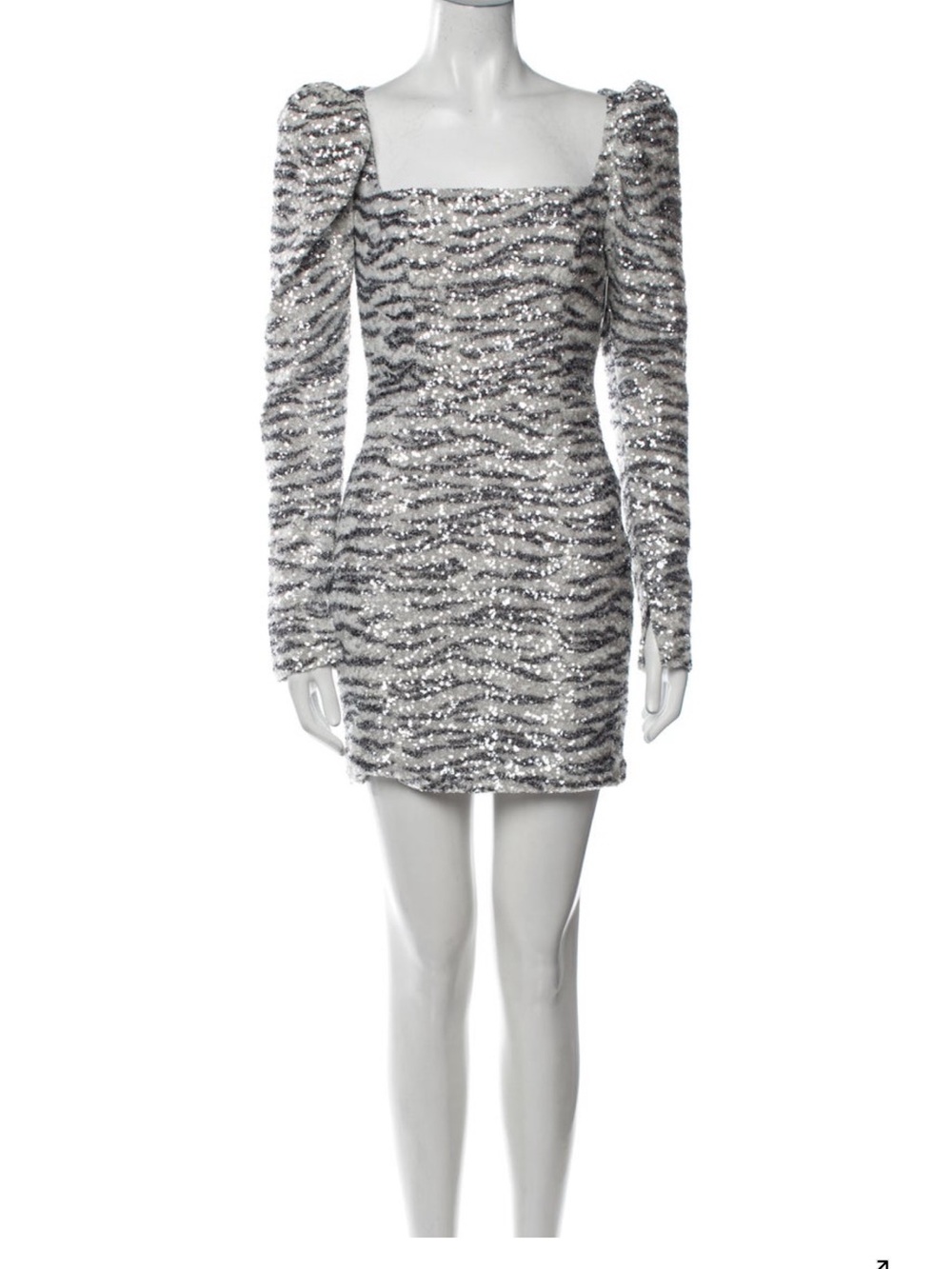 In the mood for love Sequin Zebra-Stripe Cream & Silver women  Dress size XS
